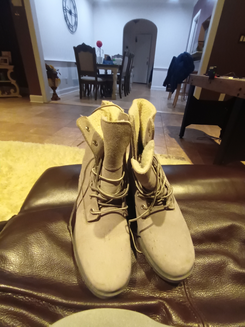 Timberland Men's Lace-Up Suede Boots in Light Gray